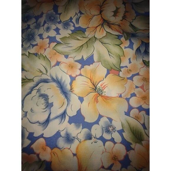 5/$25 EUC Sz L Blue Yellow Orange Floral Maxi Skirt Elastic Zipper Boho - Picture 2 of 5